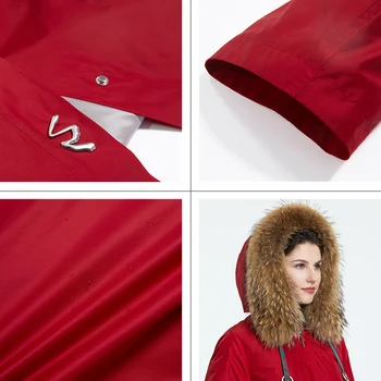 Astrid 2019 Ziemas jaunas ielidošanas dūnu jaka sievietēm ar kažokādas apkakli, trikotāžas āra apģērbus augstas kvalitātes ilgi modes sieviešu ziemas mētelis FR-7049