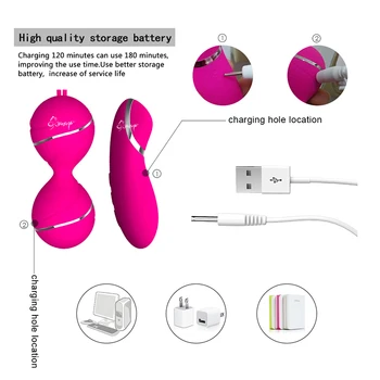 USB Vibrējošais ola sextoy bezvadu tālvadības kontroles lēkt olas vibrators kegel bumbu Maksts erotiskās rotaļlietas, Seksa Mašīna, Seksa rotaļlietas Sievietēm
