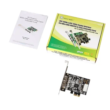 IOCREST PCI Express 3 Pieslēgvietu Firewire 1394B & 1394A PCIe 1.1 x1 Karti, TI Chipset XIO2213B
