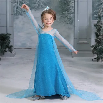 Meitenes Elsa Princese Kleita Bērni Ziedu Tērpu Komplekts Sniega Karaliene 2 Elza Bērnu Dzimšanas Dienu Halloween Puse Iedomātā Cosplay Kleita