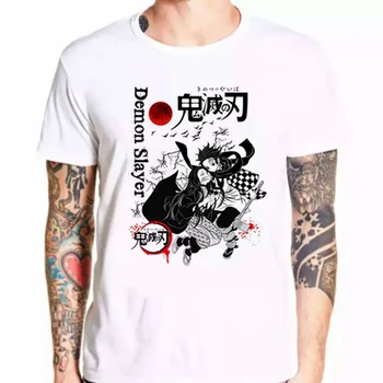 Kimetsu Nav Yaiba Smieklīgi Karikatūra T-krekls 3d Demon Slayer Japāņu Anime T Krekls Vīriešu Unisex Plus Lieluma T Hip Hop Top Lakrosa Vīriešu
