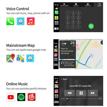 Auto CarPlay Dongle ar Vadu USB Dongle Apple, Android Atbalstu Siri / Muzika / Maps / Tālruņa Zvaniem