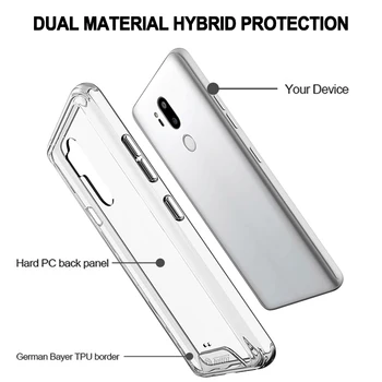 TOIKO Chiron Mīksto TPU Grūti PC Bruņas Aizsardzības Gadījumā, par LG G7 ThinQ Pārredzamu Triecienizturīgs Apvalks Hibrīda Mobilā Tālruņa Aizmugurējo Vāciņu