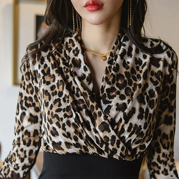 Jaunas vasaras sieviešu modes Sexy Priekšā Šķērso V Kakla Leopards Drukāt Kokteilis Puse Bodycon Mini Kleita Gadījuma Kleita Īss vestido
