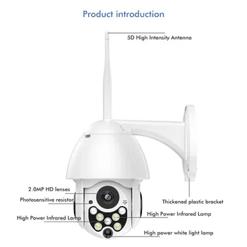 Uzraudzības Drošības Kameru 4X Tālummaiņas 1080P HD Bezvadu PTZ Dome IP WiFi Kameru Smart IS Nakts Versija, Āra FHD CCTV Video