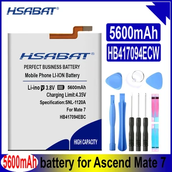 HSABAT HB417094EBC 5600mAh Baterija Huawei Ascend Mate 7 Akumulatora Mate7 MT7 TL00 TL10 UL00 CL00 Baterijas