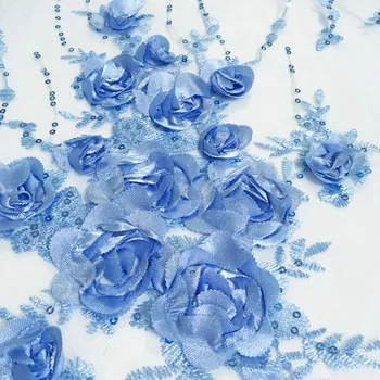 Rozā Līgavas Nigērijas Kāzu Mežģīņu Materiāla 3D Ziedi, Mežģīnes Auduma Augstas Kvalitātes Vizuļi Āfrikas Mežģīņu Auduma Puse Kleita CD990