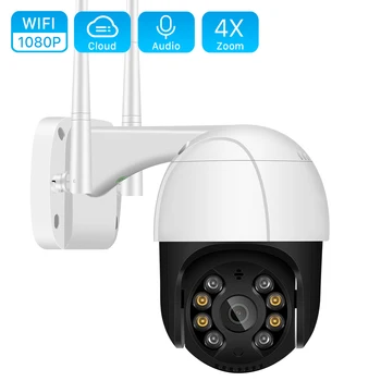 Mini 3MP Wifi IP Kameras Ūdensizturīgs AI Ķermeņa Izsekošana, Bezvadu PTZ Kameras H. 265 P2P ONVIF Krāsu Nakts Redzamības Drošības CCTV Kameras