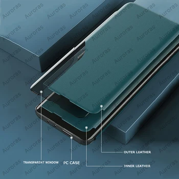 Auroras Samsung Galaxy M51 Gadījumā Pārskatāmu Priekšstatu Segtu Logu Flip Ādas Triecienizturīgs Case For Samsung M51 Vāciņu