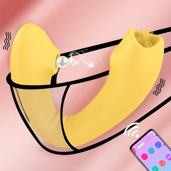 Mēles Laiza Dildo Vibrators Sievietēm Bluetooth App Klitora Nepieredzējis Vibrators Blowjob Vagīnas Stimulators Pieaugušo Seksa Rotaļlietas, Spēles