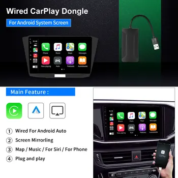 Auto CarPlay Dongle ar Vadu USB Dongle Apple, Android Atbalstu Siri / Muzika / Maps / Tālruņa Zvaniem