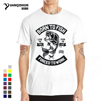 Dzimis Zivis, T Krekli Spiesti Strādāt Klubs Fishings Vīriešu T augstākās Kvalitātes 2018 Jaunu Zvejnieks Tīras Kokvilnas ar īsām piedurknēm Tee krekls