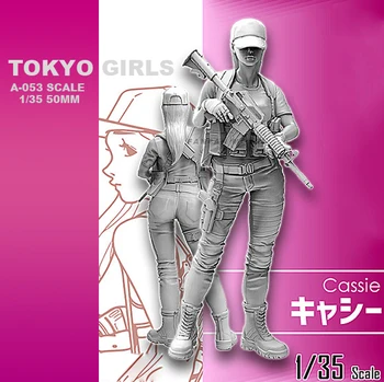1/35 Sveķu Komplektus Attēls Tokyo Skaistumu Meitene Karavīrs DIY self-samontēti (50mm) A-053